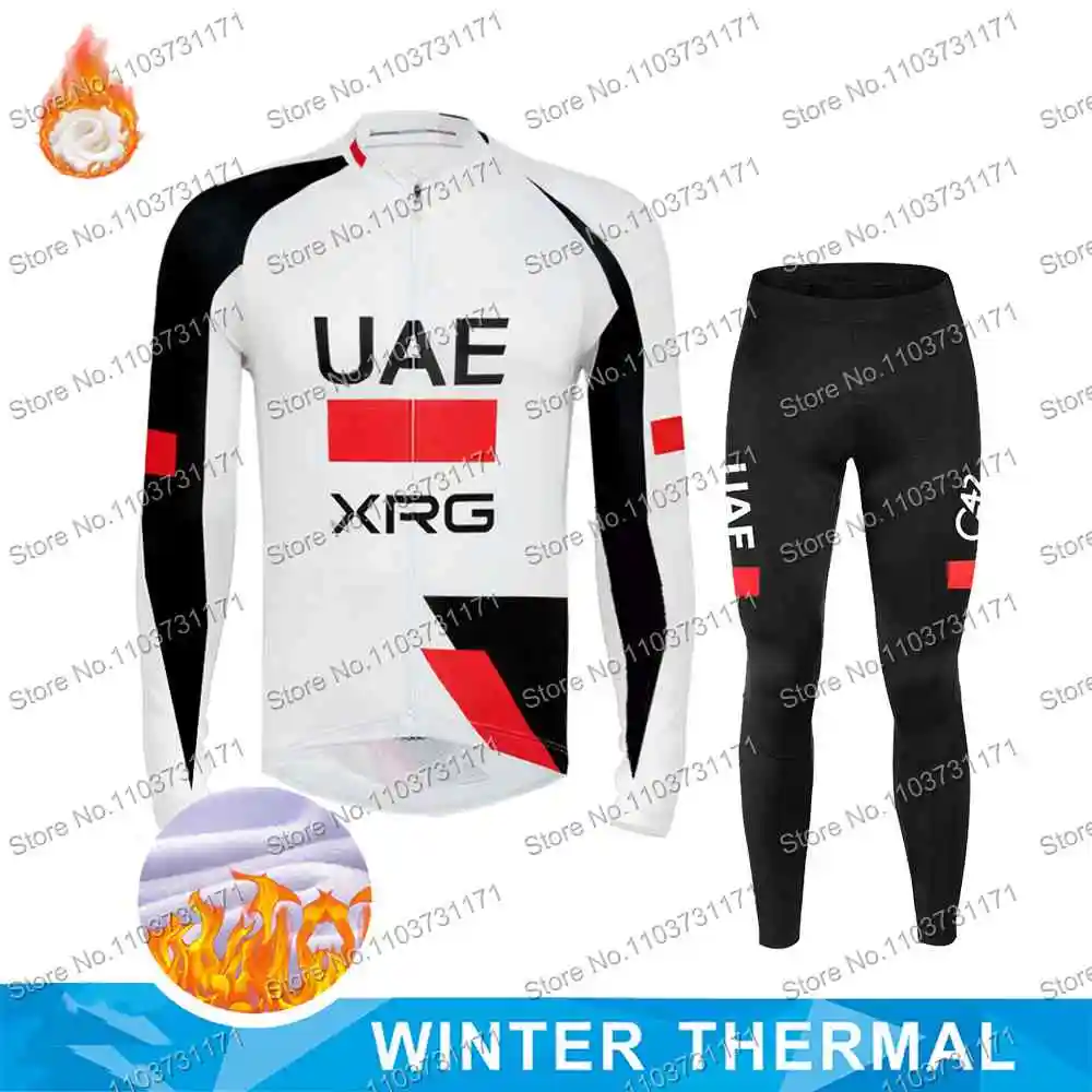 جديد 2026 الإمارات العربية المتحدة فريق XRG طقم جيرسي لركوب الدراجات بأكمام طويلة Tadej Pogacar ملابس ركوب الدراجات سترات حرارية شتوية بدلة زي MTB