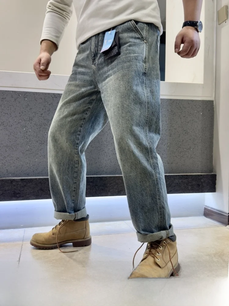 

American Casual Series Men's Waed Loose Straight Jeans Spring New Arrival Casual Comfortable Modern Sle mid Waist Jeans