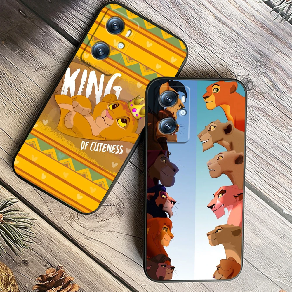 Casing ponsel kartun Disney The Lion King, casing ponsel untuk OPPO Find X6 X5 X3 A54S A5 A94 A16 A53S A57 A74 A72 A98 A78 A96 A9 5G hitam Funda