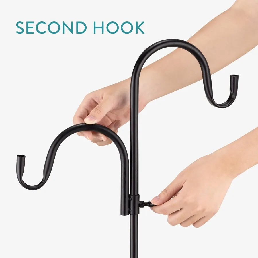 Navaris الراعي السنانير للخارجية معلقة الطيور المغذية وعاء النبات هوك حامل القطب لحديقة السنانير قابل للتعديل ل الطائر الطنان F #5