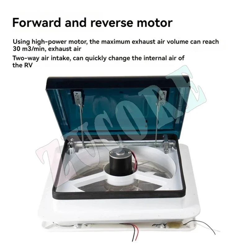 Rv Ventilation Fan Two-way Car Roof Retrofit Ventilation Rain, Insect, Waterproof Toilet Special Exhaust Fan