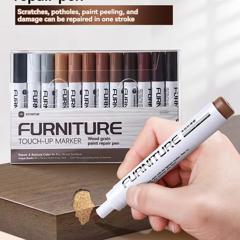  21/6Pcs Furniture Touch Up Kit Markers Amp Filler Sticks Wood Composite Grain Paint Repair Pen Scratches Restore Scratch Patch 