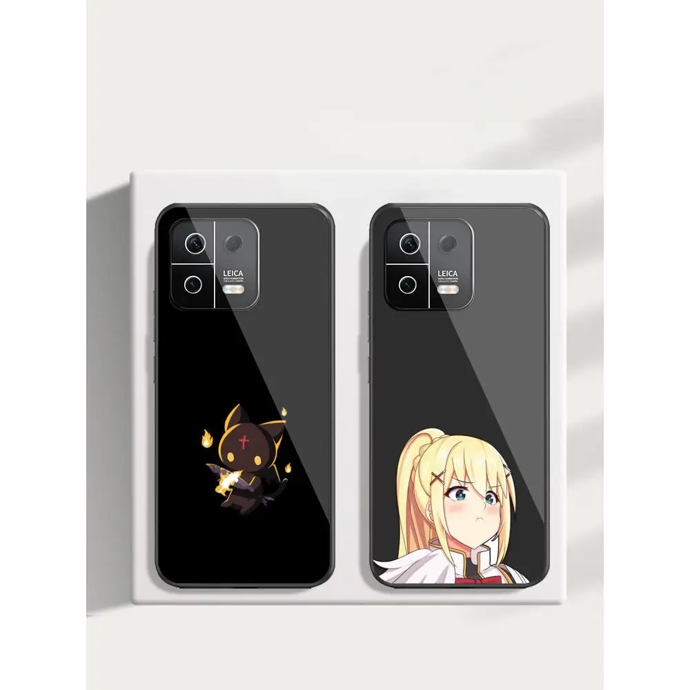 

K_konoSuba Phone Case For Xiaomi 14 Ultra 14 13T 13Pro 13 12T 12 11T 11i 11 Black Glass case