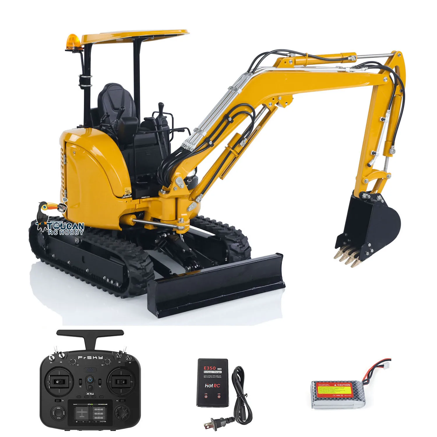 

Metal PC30 Mini LESU 1/14 RC Hydraulic Excavator Radio Controlled Digger Model Frsky X14 Radio Upgrade Sound System Battery Toys