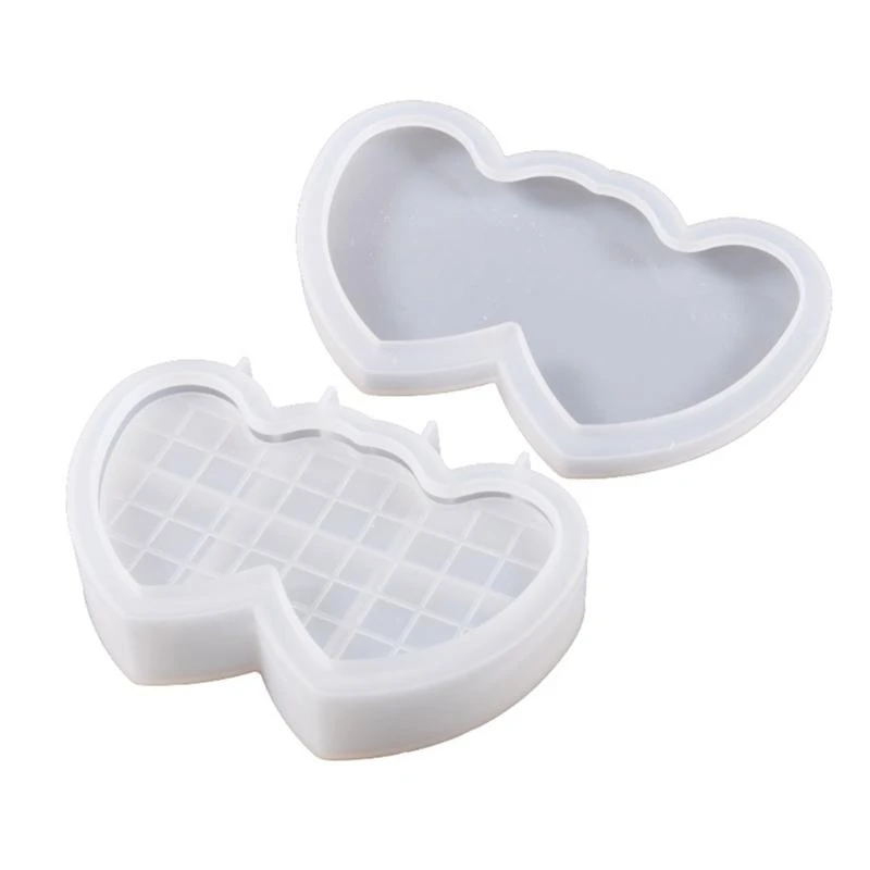Jewelry Box Resin Mold Silicone,Heart Epoxy Casting Mold for DIY Storage Box