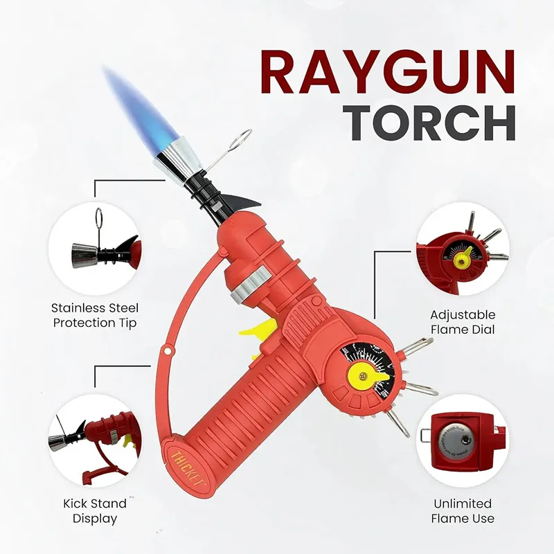 

New Windproof Powerful Jet Flame Cigar Lighter Torch - Large Flame Butane-FreeHandheld Baking Gun Igniter for Kitchen Use BBQ