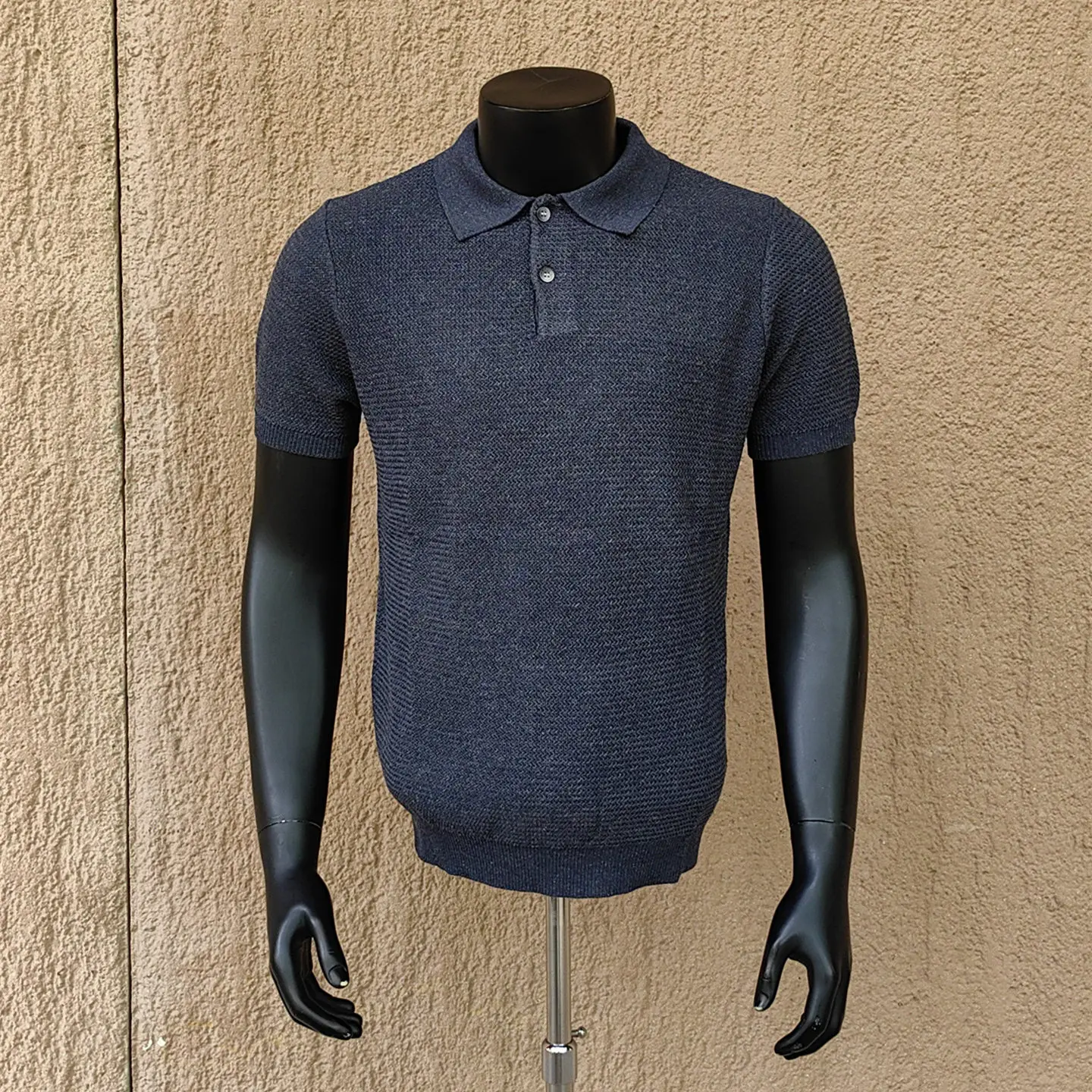 Trend Breathable Lapel Knitted Short-sleeve Tops Men's 2026 Summer New Solid Color Chic Tees Button Decoration Pullover T-shirts