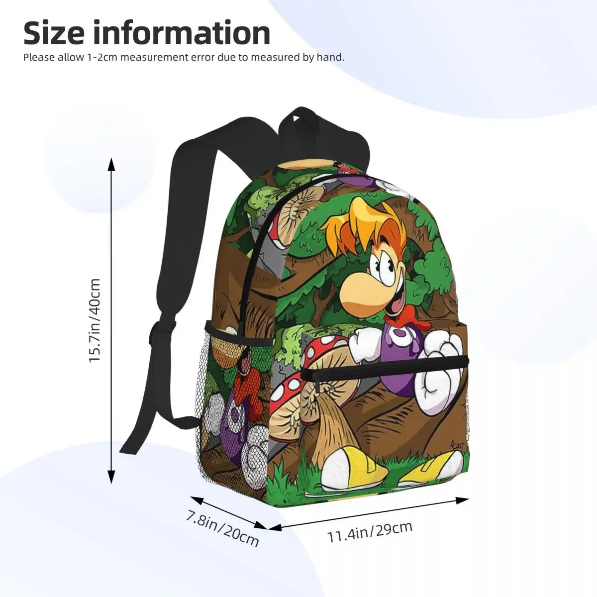 Cartoon Games Rayman Legends Student Backpack School Bag Hiking Travel Daypack for Boys Girls Fashion Bookbag Shoulder Bags