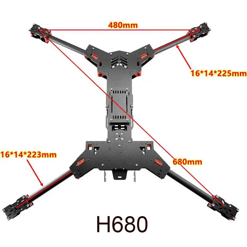 H450 / H680 Carbon Fiber Folding FPV Alien Quadcopter Aircraft H4 Frame Kit