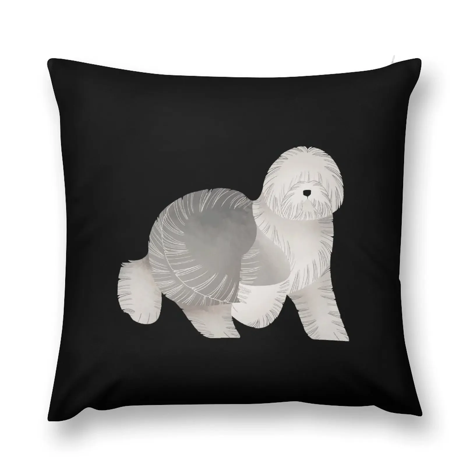 

Year of the Dog - Old English Sheepdog (Bobtail) Throw Pillow Pillow Cover Cushions For Sofa Christmas Covers pillow