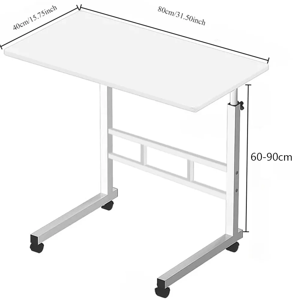 Mobile Computer Desk For Small Space, Adjustable Height Rolling Work Desk, Portable Standing Writing Desk With Wheels For Home