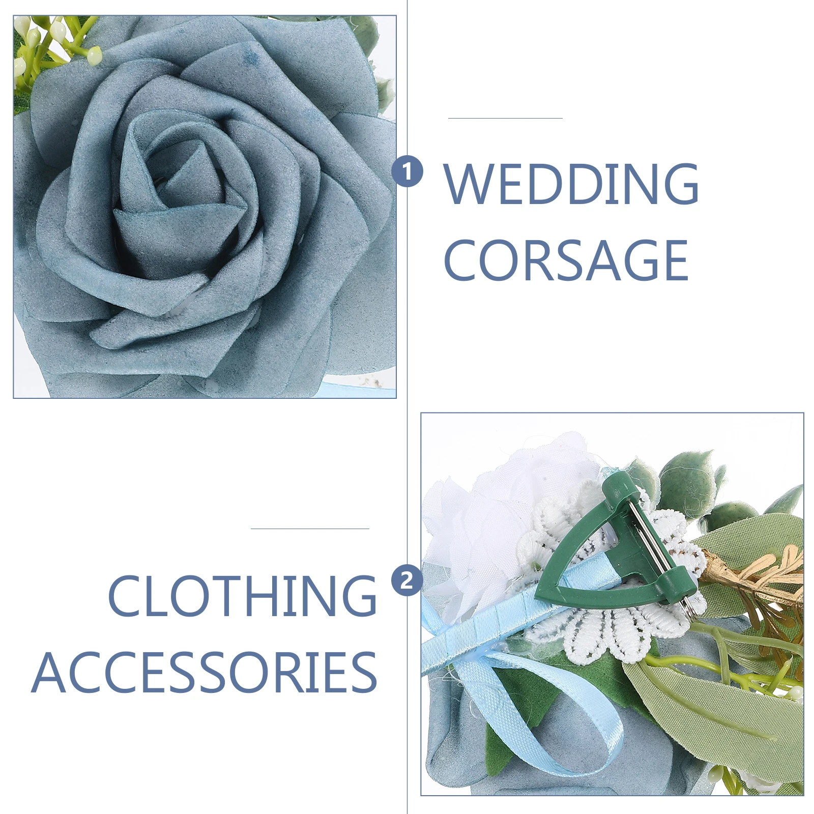 

Artificial Wedding Boutonniere Simulated Corsage Groom Decoration Plastic Flower Bride Dress Accessory Bridal Party Prop Toy