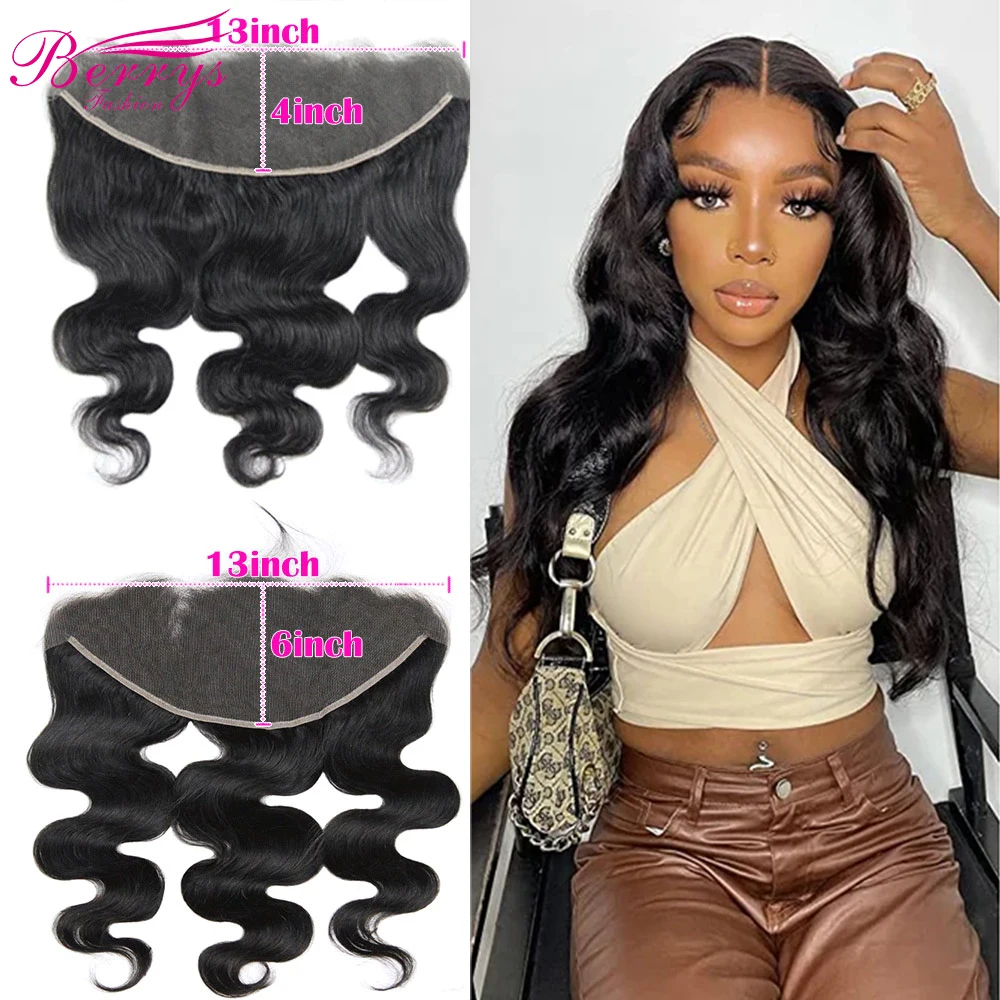 13x6 HD Lace Frontal Body Wave13x4 Transparent Lace Frontal Brazilian Virgin Hair With Baby Hair Bleached Knots Preplucked