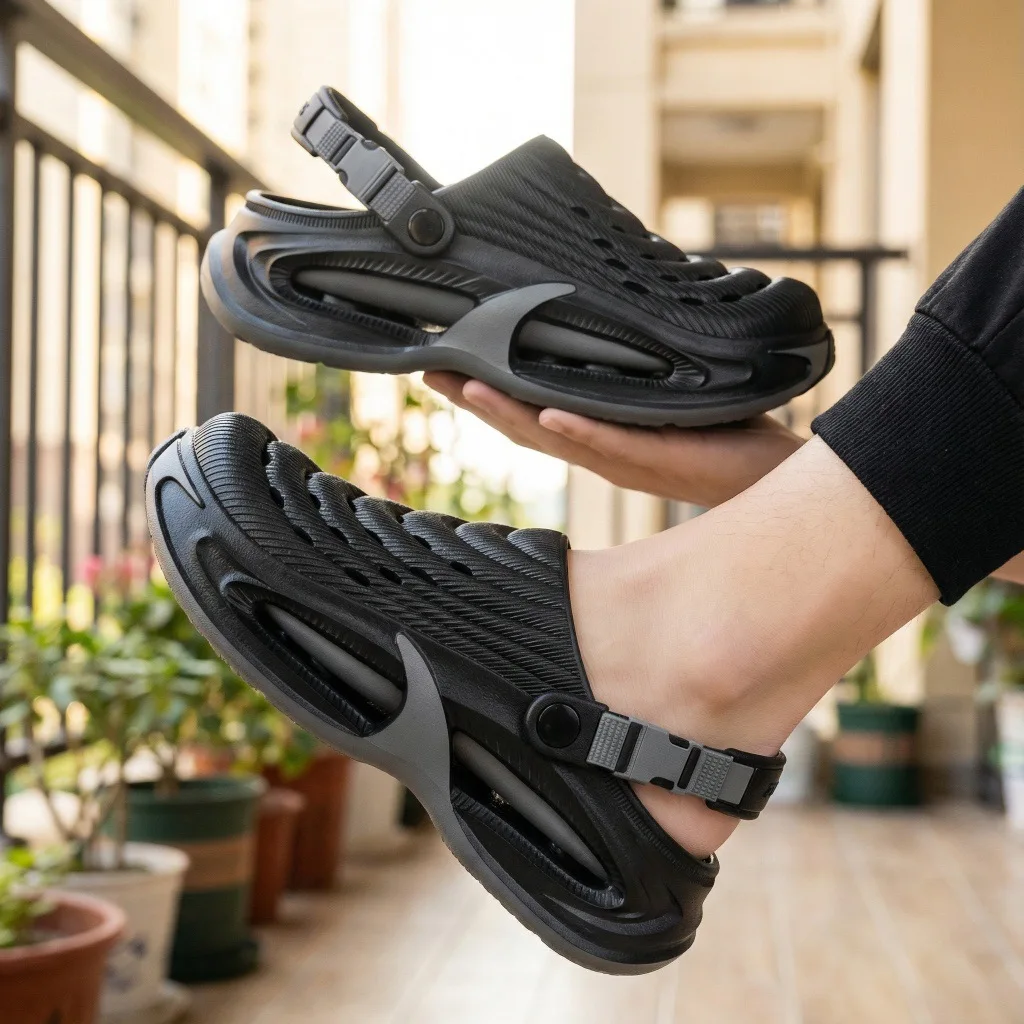 Men Clogs Summer Outerwear EVA Lightweight Soft Soled Water Beach Slippers Anti Slip Wear-resistant Driving Dual-use Sandals view 3