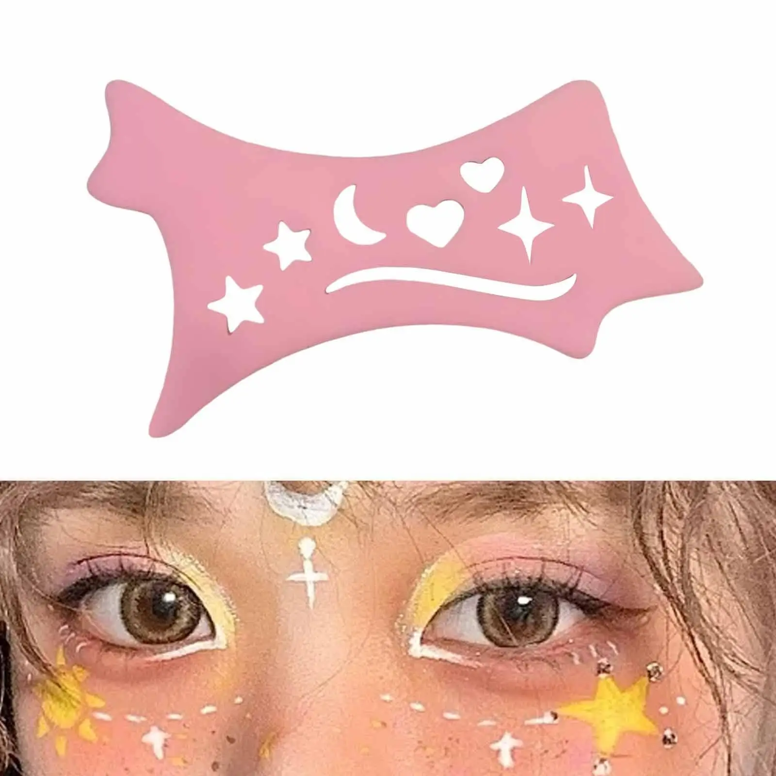 5xEyeliner Stencil อุปกรณ์ทาอายไลเนอร์ซิลิโคนอเนกประสงค์แบบใช้ซ้ำได้สำหรับเลดี้ พิงค์