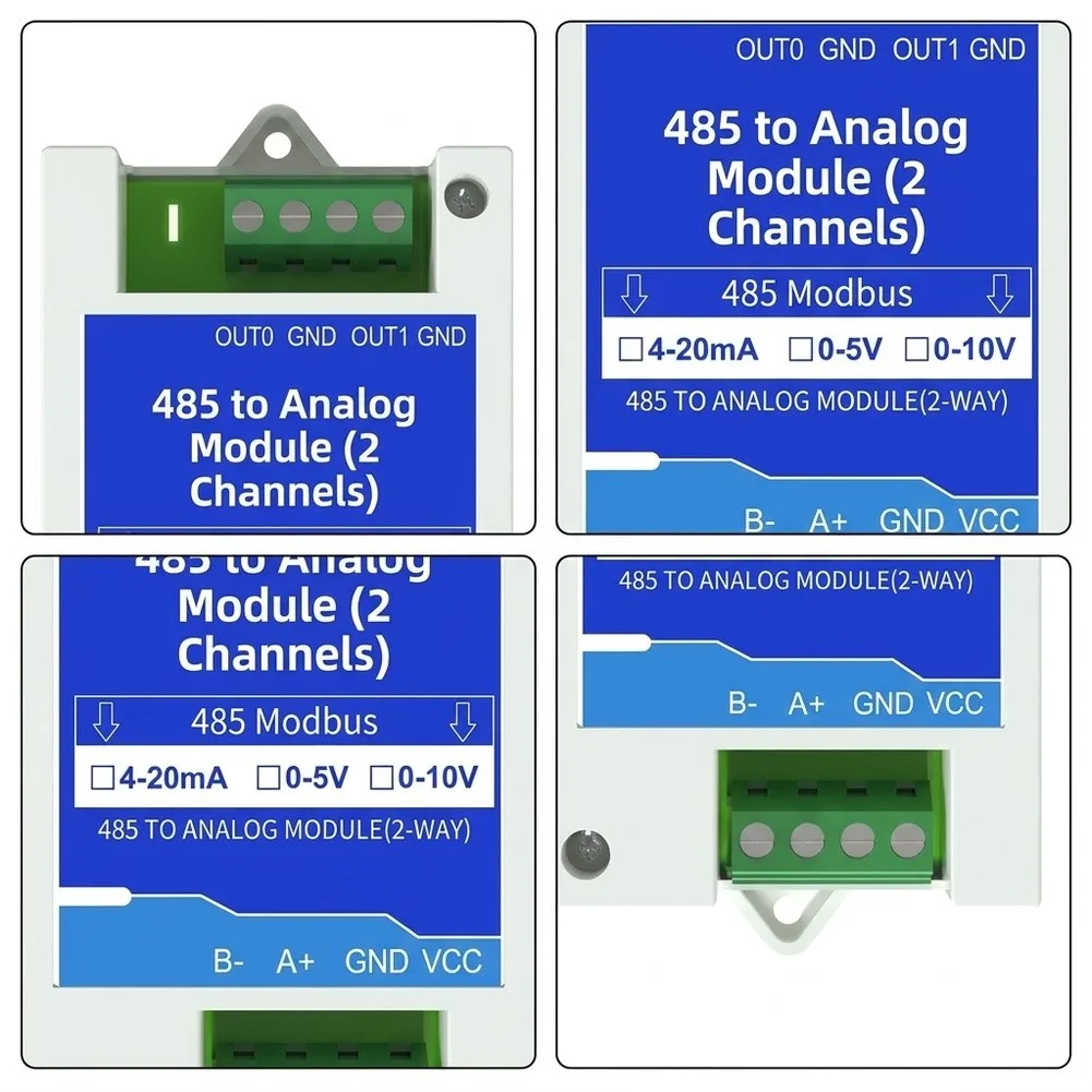Industrial Grade RS485 Analog Input Module Supporting 4-20mA 0-5V 0-10V Inputs and for rtu Communication Protocol