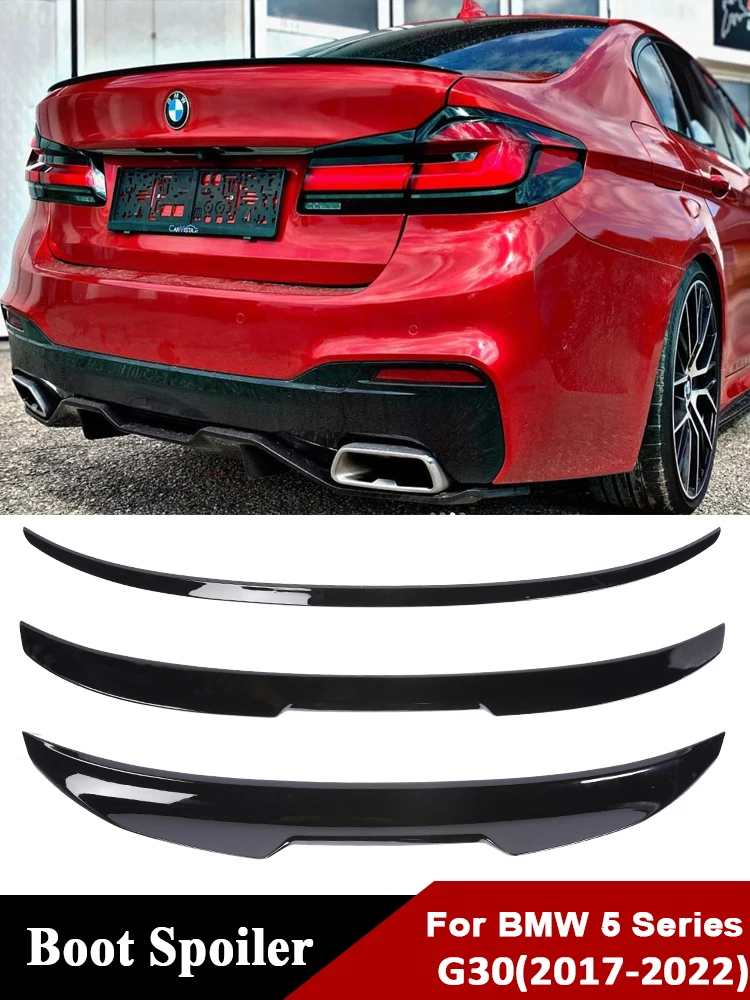 M5 Gloss Black Rear Bumper Lip Roof Trunk PSM M4 Style Spoiler Wing Tail Kit For BMW 5 Series G30 2017-2022 Carbon Fiber