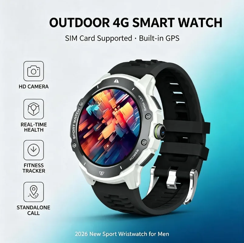 4G Full Netcom Smart Watch For Men Women Curved Eye-Care Screen Large Storage Video Call Sports Wrist Watch