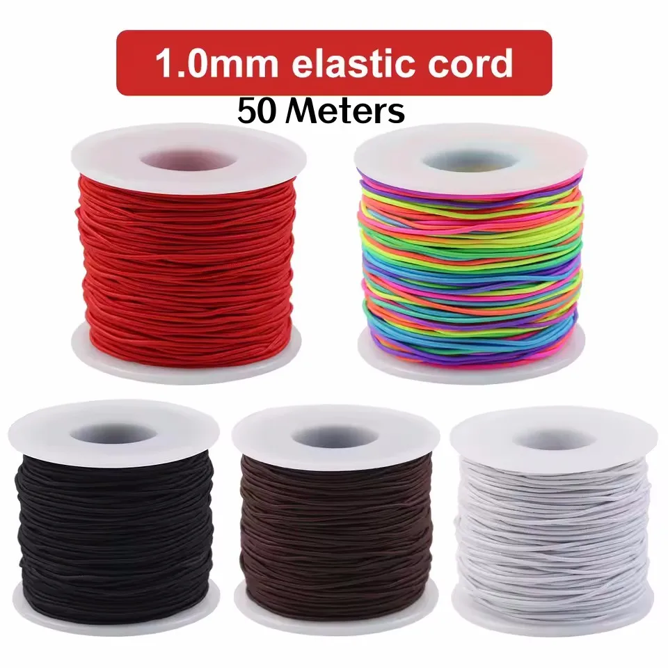 Rainbow Elastic Beading Cord, Colorful Stretchy Crafting Thread String For DIY Jewelry Making Bracelet Necklace Supplies