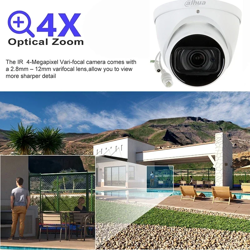 Dahua IPC-HDW2441T-ZS Full HD 4MP Starlight Lite AI outdoor eyeball camera with 50m IR, varifocal lens, microphone, PoE