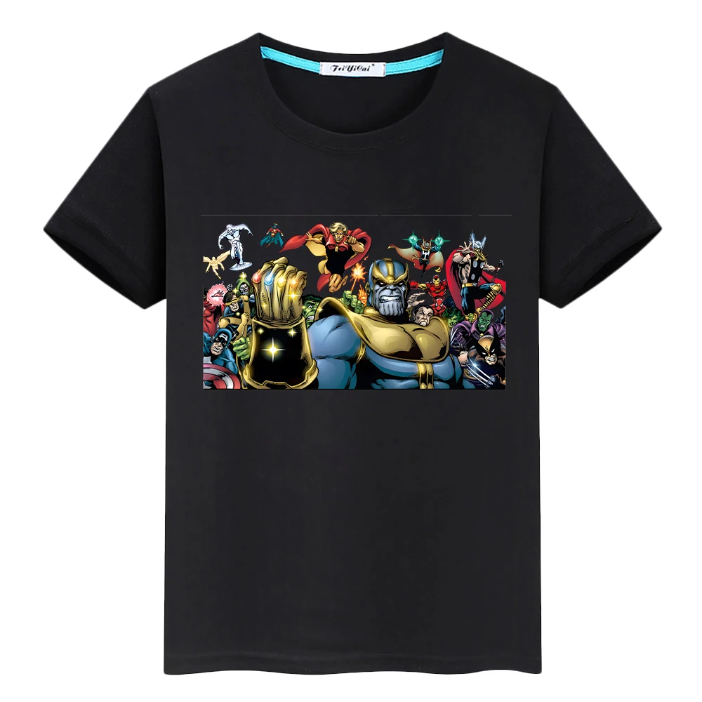

Anime Tees Iron Man graphics print t shirt for kids boy 10years 100%Cotton Tops cartoon Short y2k one piece kids clothe girls