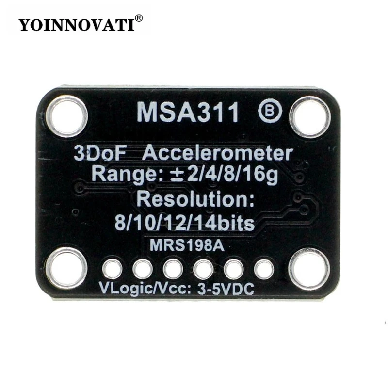 MSA311 Module 12-Bit 3-Axis Digital Accelerometer Breakout Board - STEMMA QT / Qwiic Compatible I²C Interface DC 3.3-5V