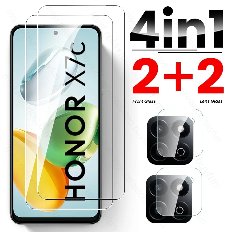 4 In 1 Tempered Glass Screen Protector Case for Honor X7c 4G 5G Camera Lens Protective Glass on HonorX7c Honar Honer X 7c X7 c