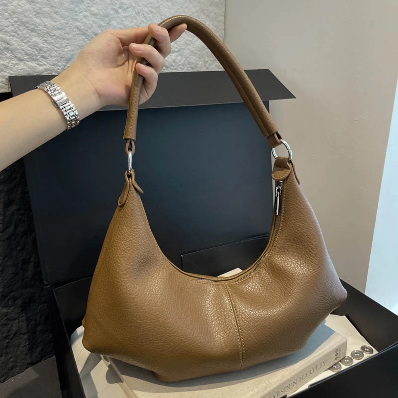 

Винтажная женская сумка во французском стиле, кошелек-шоппер под мышками, черная сумка из искусственной кожи, модная сумка-хобо на плечо, большая вместительная сумка