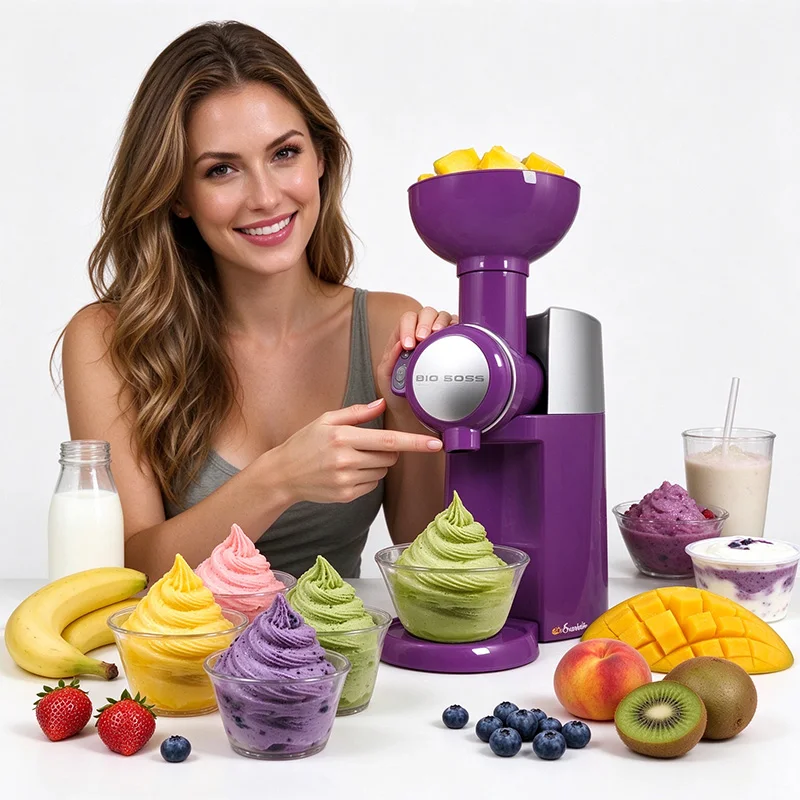 Home Electric Ice Cream Marker Household DIY Cooling Popsicle Yogurt Dessert Fruit Milkshake Mixing Freezer Machine