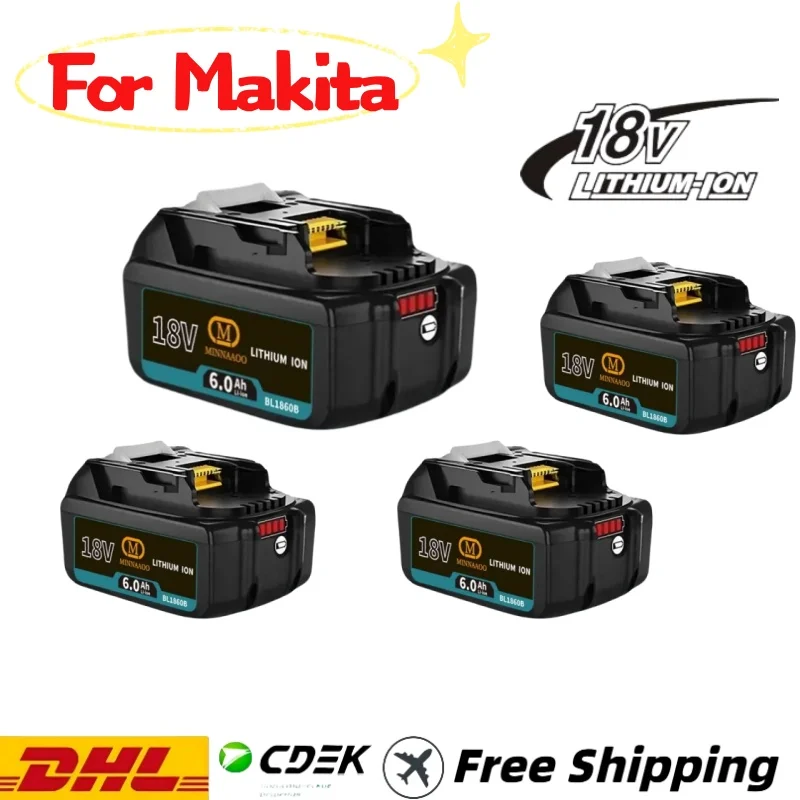 

♽ 100% оригинальный аккумулятор для Makita 18 В 6 Ач, для Makita BL1850 BL1850B BL1830 BL1830B BL1840 BL1840B, аккумулятор для электроинструментов модели