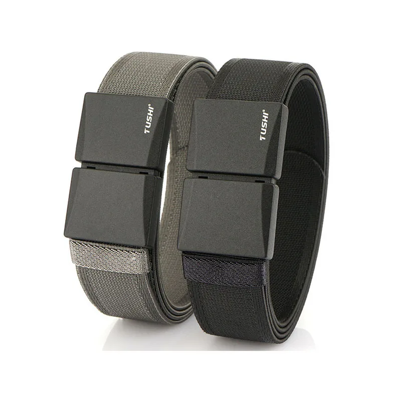 عالية الجودة مشبك مغناطيسي جديد جولف الرياضة حزام مطاط حزام التكتيكية المعادن صعبة تمتد النايلون الرجال حزام محايد عسكري