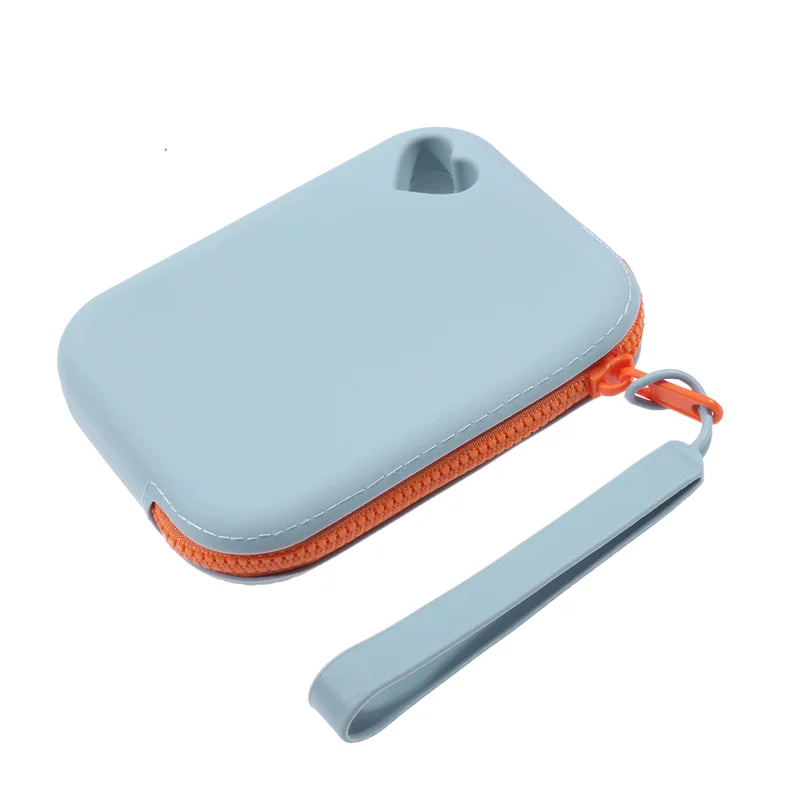 1Pcs Silicone Storage Bag Travel Portable Zipper Colorblock Bag Lightweight Clutch Bag with Wristband Reusable Storage Pouch