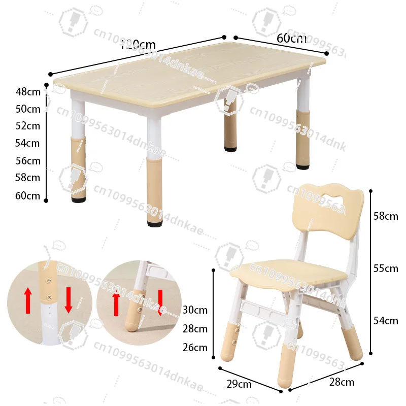 Table and Chair Set Lifting Table Graffiti Painting Desk Multifunctional Study Table