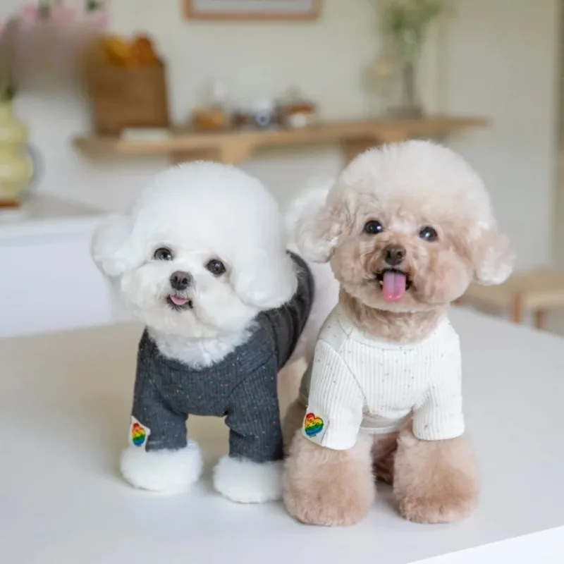 CuteLove Pet Dog Clothes  Winter Fashion Knitted Warm Inner Pet Base Clothes Dog Two Legged T-Skirt  for Small Dog Clothing