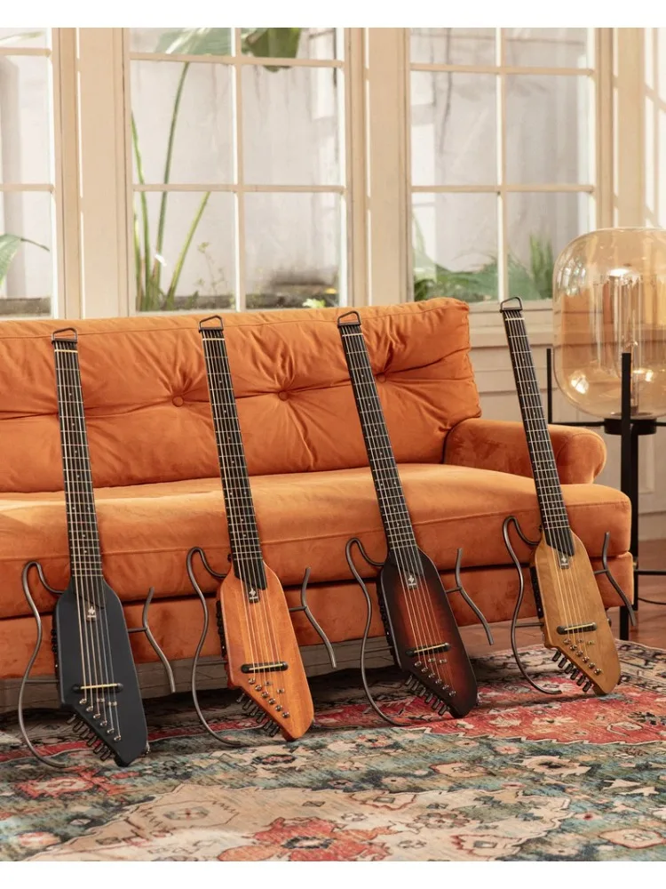 Silent Folk Electric Guitar Travel Portable Uniquely Designed Acoustic Guitar Beginner Teaching Professional Musical Instrument