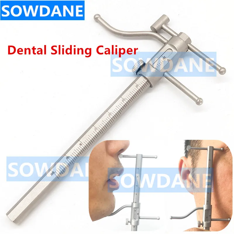 New type Dental Orthodontic Sliding Caliper Chin Indicator Dental Implant Measuring Gauge Caliper Ruler 0-100mm Stainless Steel