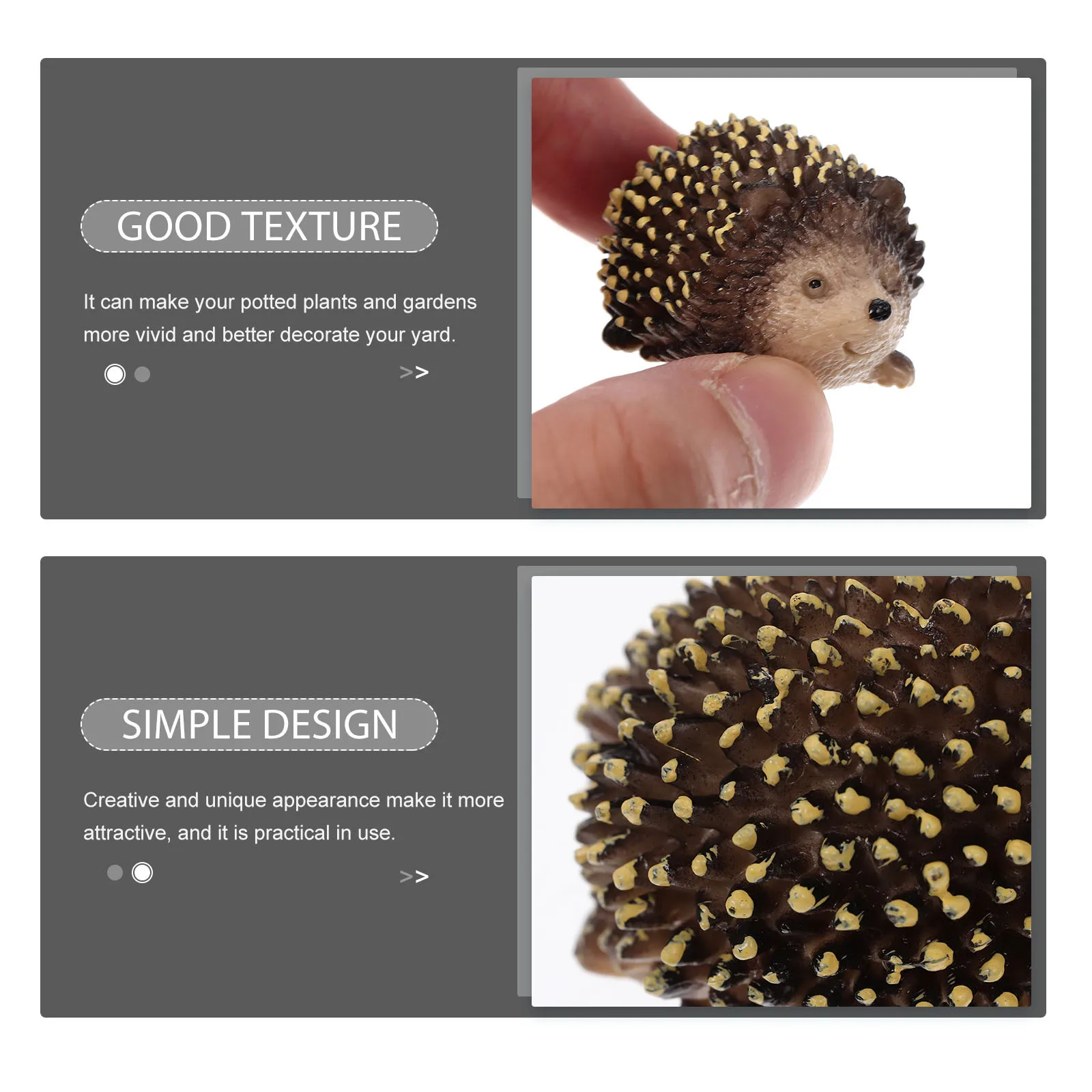 

2 Pcs Garden Decorative Statue Hedgehog Ornament Ceramics Cartoon Miniature Figurines Plastic Outdoor Statues