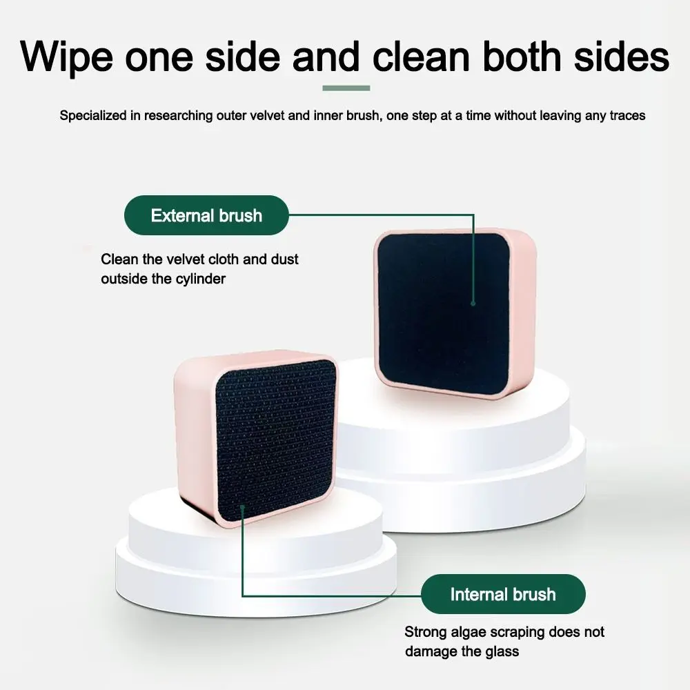New Magnetic Aquarium Glass Cleaner Brush Scratch-resistant Mini Glass Cleaner Square Algae Scraper for Fish Tank