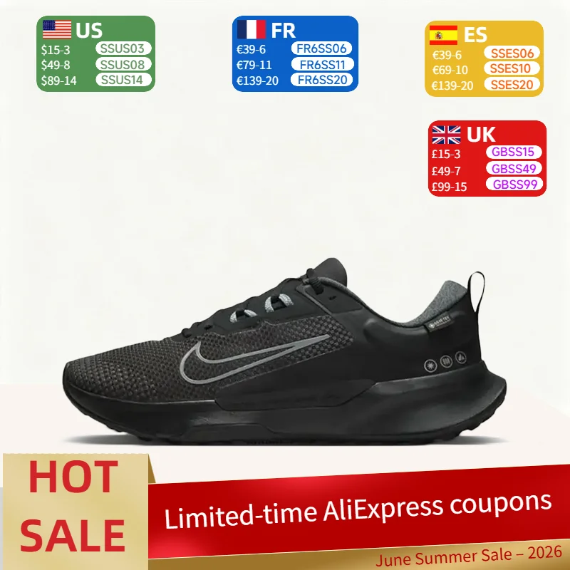 

Nike Juniper Trail 2: Comfortable, Versatile, Waterproof Low-Top Trail Running Shoes for Men in Black and Gray HM9734-001