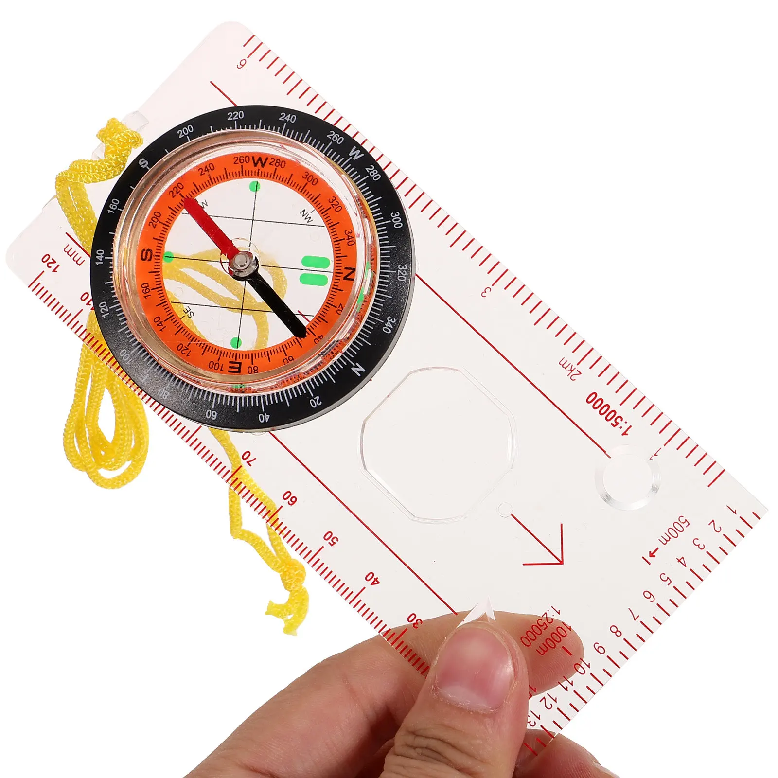 Multifunction Compass Acrylic Outdoor Navigation Tool for Hiking Survival Mapping Travel Explorer Measuring Scale Ruler Compass