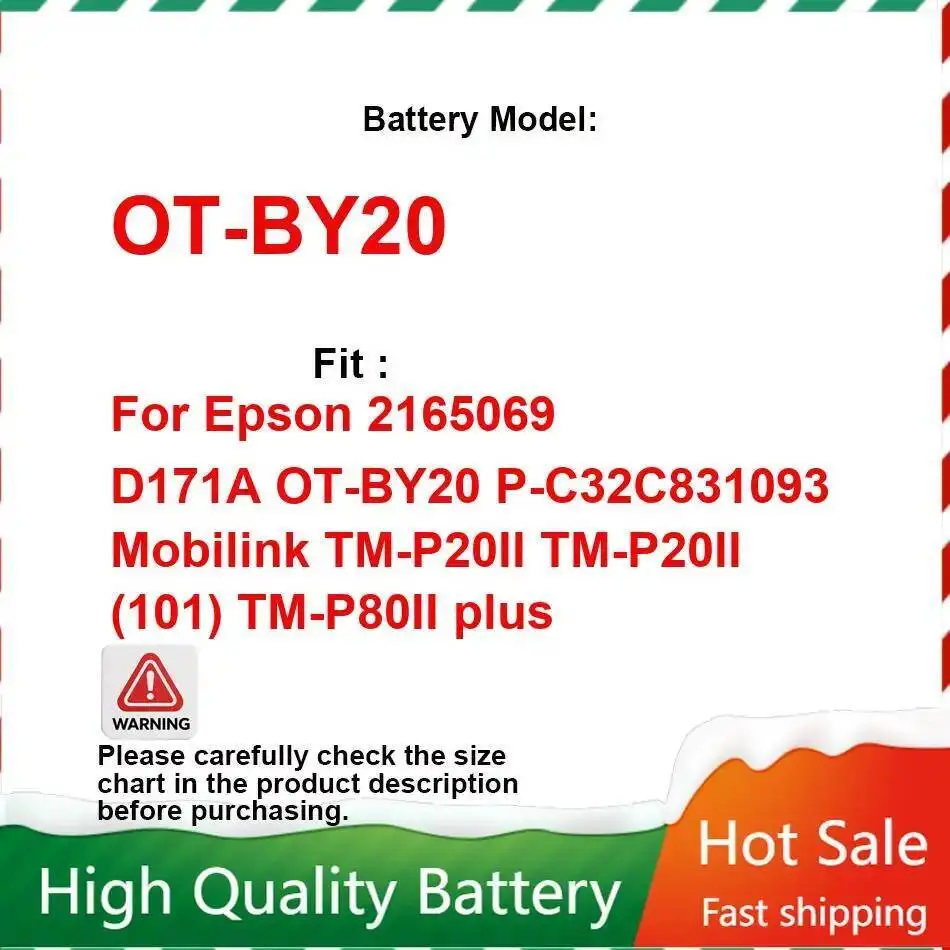 Accessories Battery 1170Mah For Epson 2165069 D171A P-C32C831093 Mobilink TM-P2…