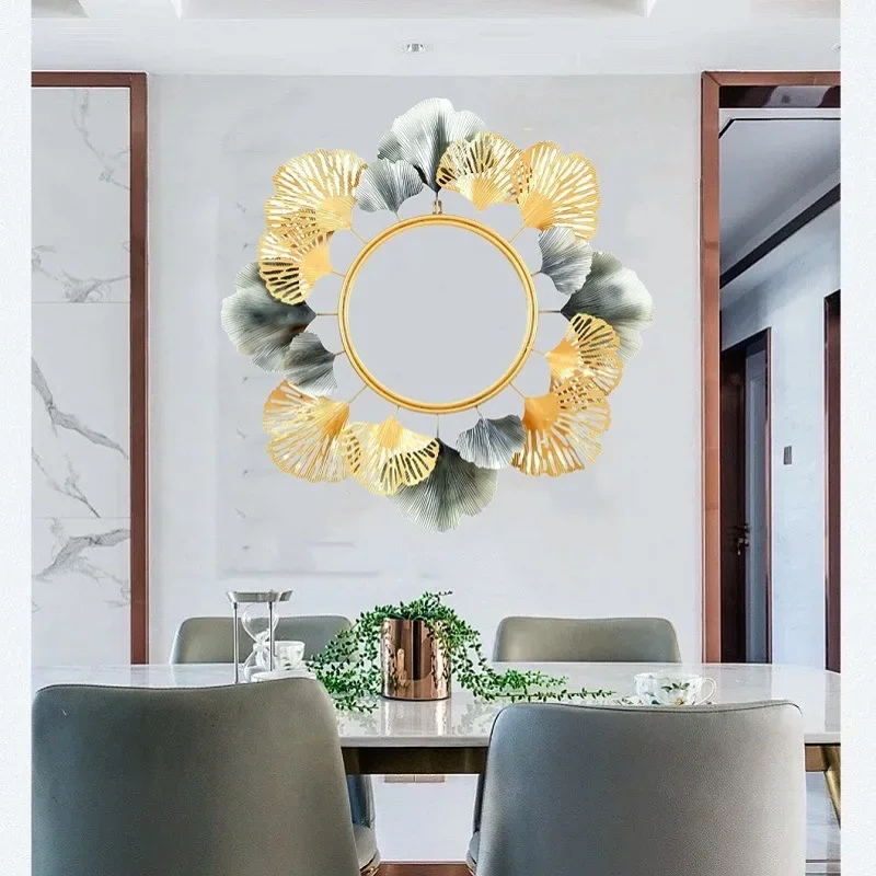 Nordic Creative Hanging Mirror Light Luxury Wall Hanging Mirror Round Makeup Mirror Bathroom