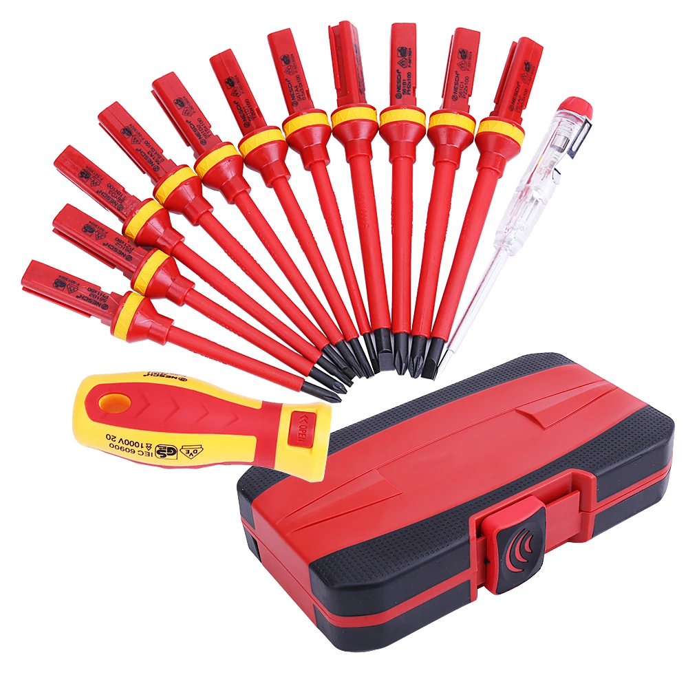 

13 In 1 Insulated Screwdriver Set VDE 1000V Cr-V Magnetic Screw Driver Bits Slotted Phillips Torx Electrician Repair Tool Kit