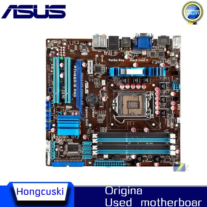 

Используется для ASUS P7H55D-M PRO оригинальная материнская плата DDR3 LGA 1156 H55 разъем LGA 1156 i3 i5 i7 DDR3 16G uATX UEFI BIOS