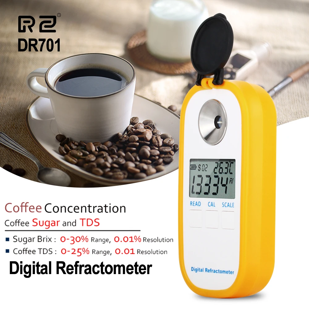 

LEERCHUANG 2 in 1 Auto Refractometer for Coffee Hydrometer Brix TDS Concentration Meter Hi-Precision Digital Refractometer