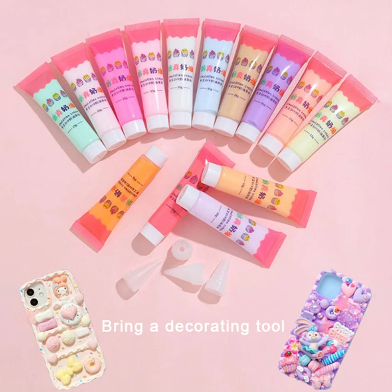 Resin Cream for Phone Case Fake Whipped Clay Glue DIY Craft Soft Clay Decoration Simulation Gel Mobile Shell