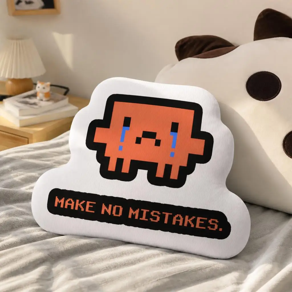 Pixel Art Claude Code Throw Pillow Irregular Stuffed Cushion Decorative Quote Pillow Gift for Bedroom Sofa Home Decor