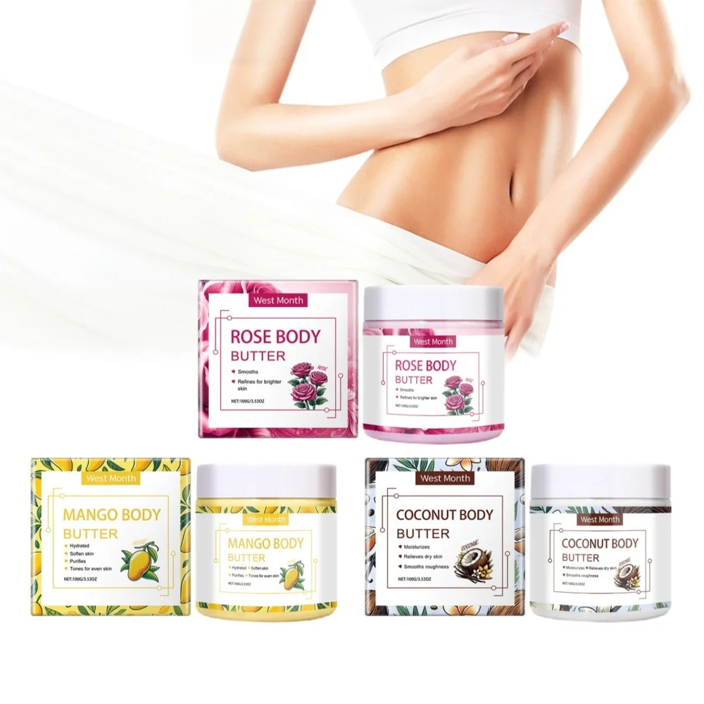 

Body butter nourishes the skin daily, reducing dryness and roughness, enhancing smoothness, and nourishing the body cream