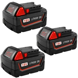 สําหรับ Milwaukee M18 แบตเตอรี่ 18V 9.8Ah 12.8Ah เปลี่ยนแบตเตอรี่ลิเธียมสําหรับ Milwaukee M18Battery 48-11-1850 48-11-1815 2604-22