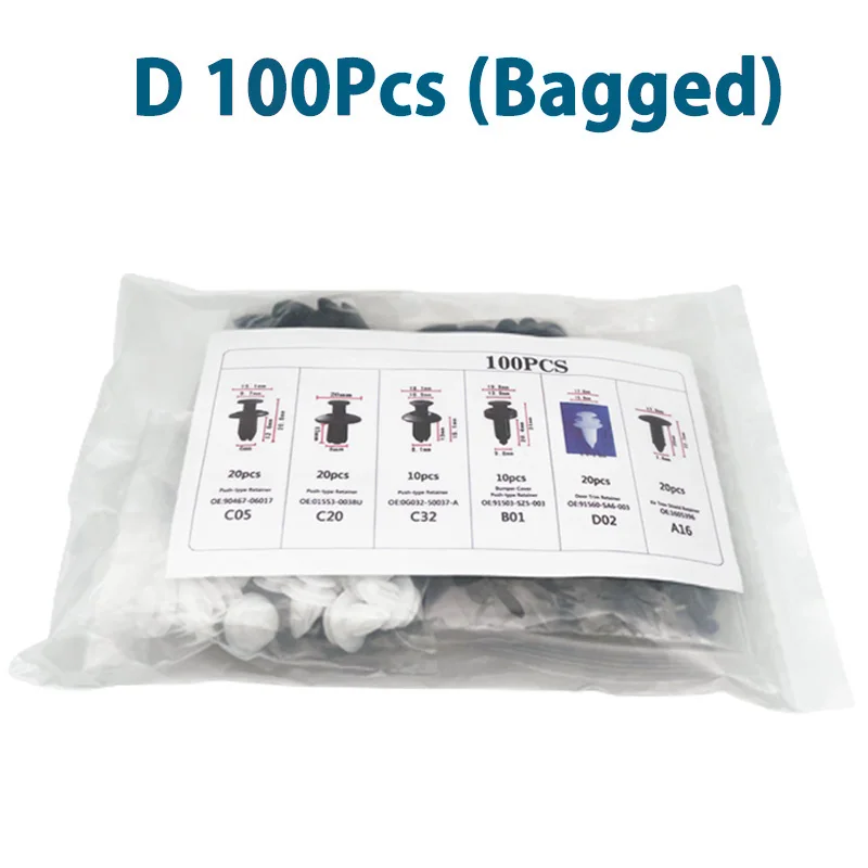 Auto Fastener Clip Mixed Car Body Push Retainer Pin Rivet Bumper Door Trim Panel Fastener Kit Car Clips Box or Bag Packaging